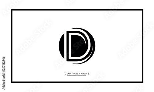 Alphabet letter D or DD vector logo icon