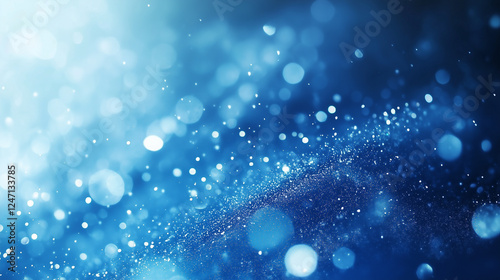 Abstract sparkling glitter in water blue color background