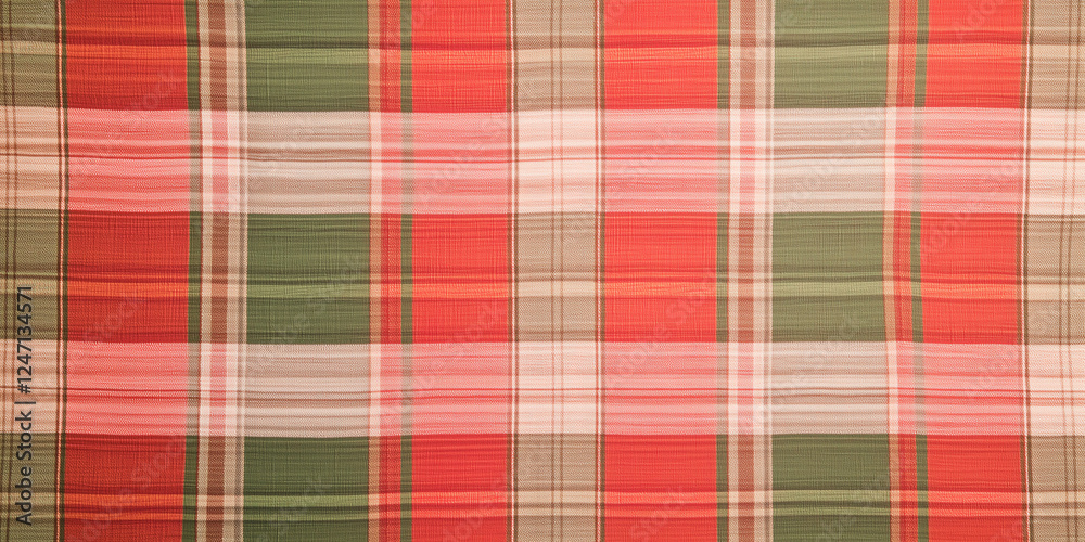 Red Green Plaid Fabric Texture Pattern Red Green Plaid Fabric Texture Pattern