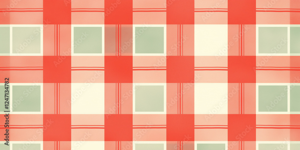 Red Green White Plaid Pattern Fabric Design Red Green White Plaid Pattern Fabric Design