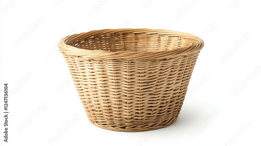 Obraz premium Isolated image of a laundry basket on a white background, perfect for promoting home organization products.