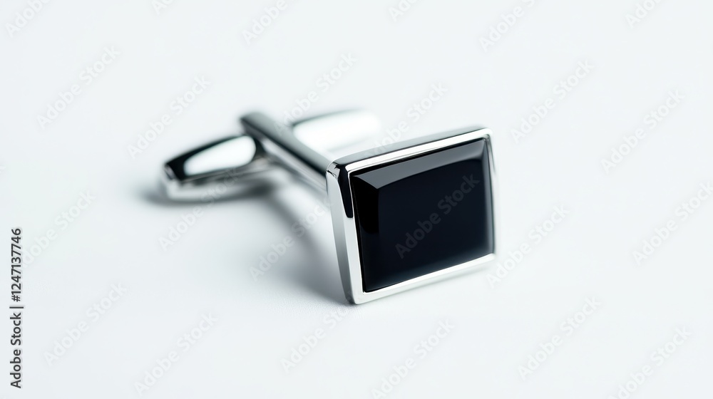 A single luxury cufflink on a white background, great for promoting men s fashion accessories. A single luxury cufflink on a white background, great for promoting men s fashion accessories.