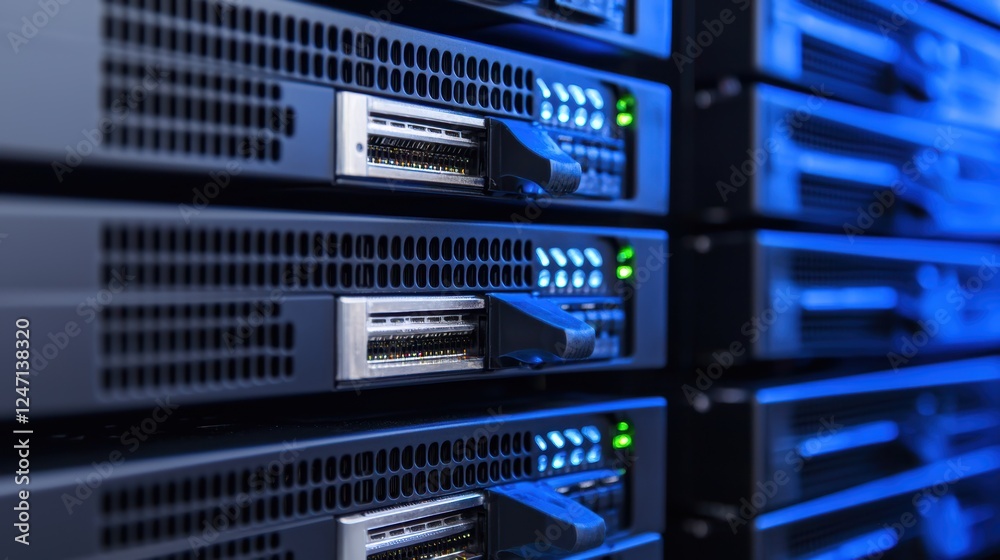 Digital streaming infrastructure with powerful servers managing large-scale media distribution, ensuring reliability and speed Digital streaming infrastructure with powerful servers managing large-scale media distribution, ensuring reliability and speed