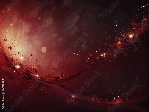 Abstract bokeh dark red with light background.Red,maroon x mas color night light elegance,smooth backdrop,artwork design Valentine glittering or special day.