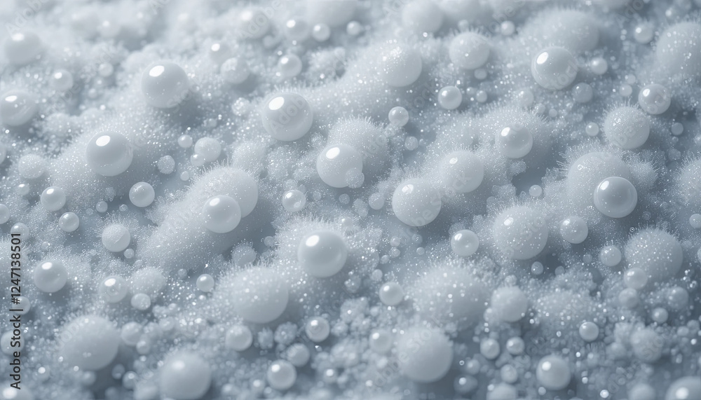 A multitude of small, translucent bubbles gather on a soft surface, creating a visually calming effect. The light reflects off the bubbles, enhancing their smooth textures in a serene arrangement A multitude of small, translucent bubbles gather on a soft surface, creating a visually calming effect. The light reflects off the bubbles, enhancing their smooth textures in a serene arrangement