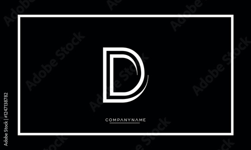 Alphabet letter D or DD vector logo icon