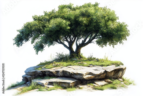 old tree on a white background