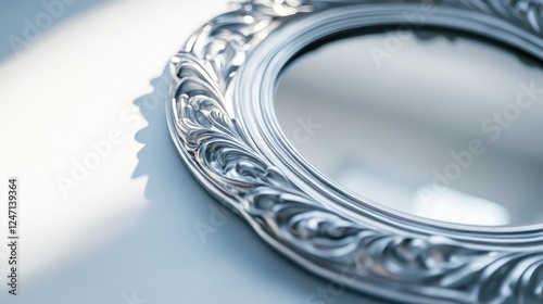 image of a decorative mirror on a clean white surface, perfect for home interior design.