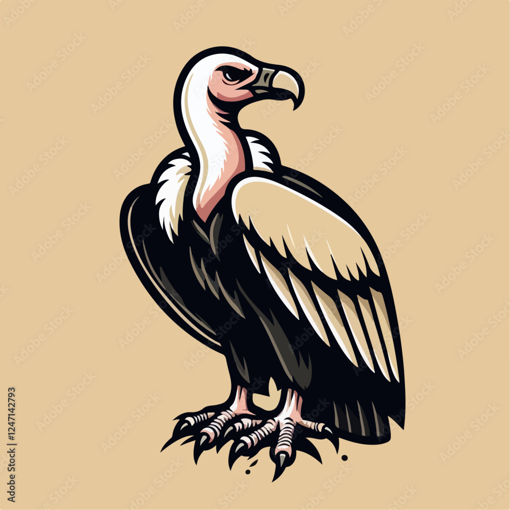 Obraz premium vector illustration of a vulture