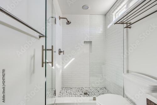 modern bathroom interior with shower