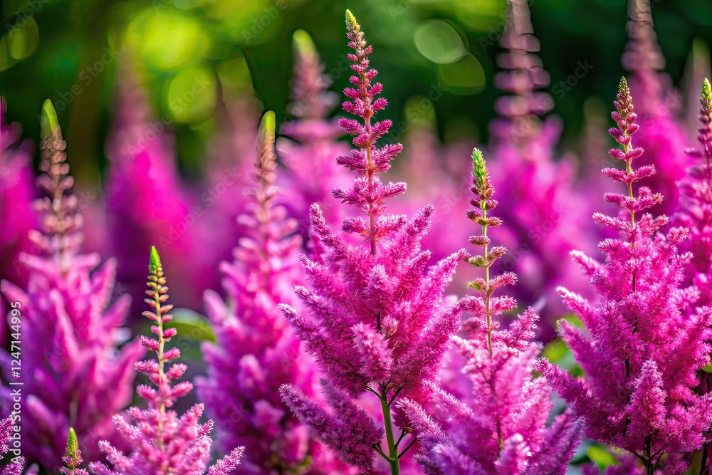 Obraz premium Pink Purple Astilbe Flowers Close-up Architectural