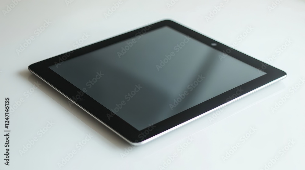 Isolated image of a tablet with a sleek design on a clean white surface, perfect for promoting tech gadgets. Isolated image of a tablet with a sleek design on a clean white surface, perfect for promoting tech gadgets.