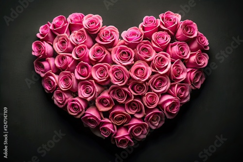 Pink Rose Heart Valentine's Day AI Photo