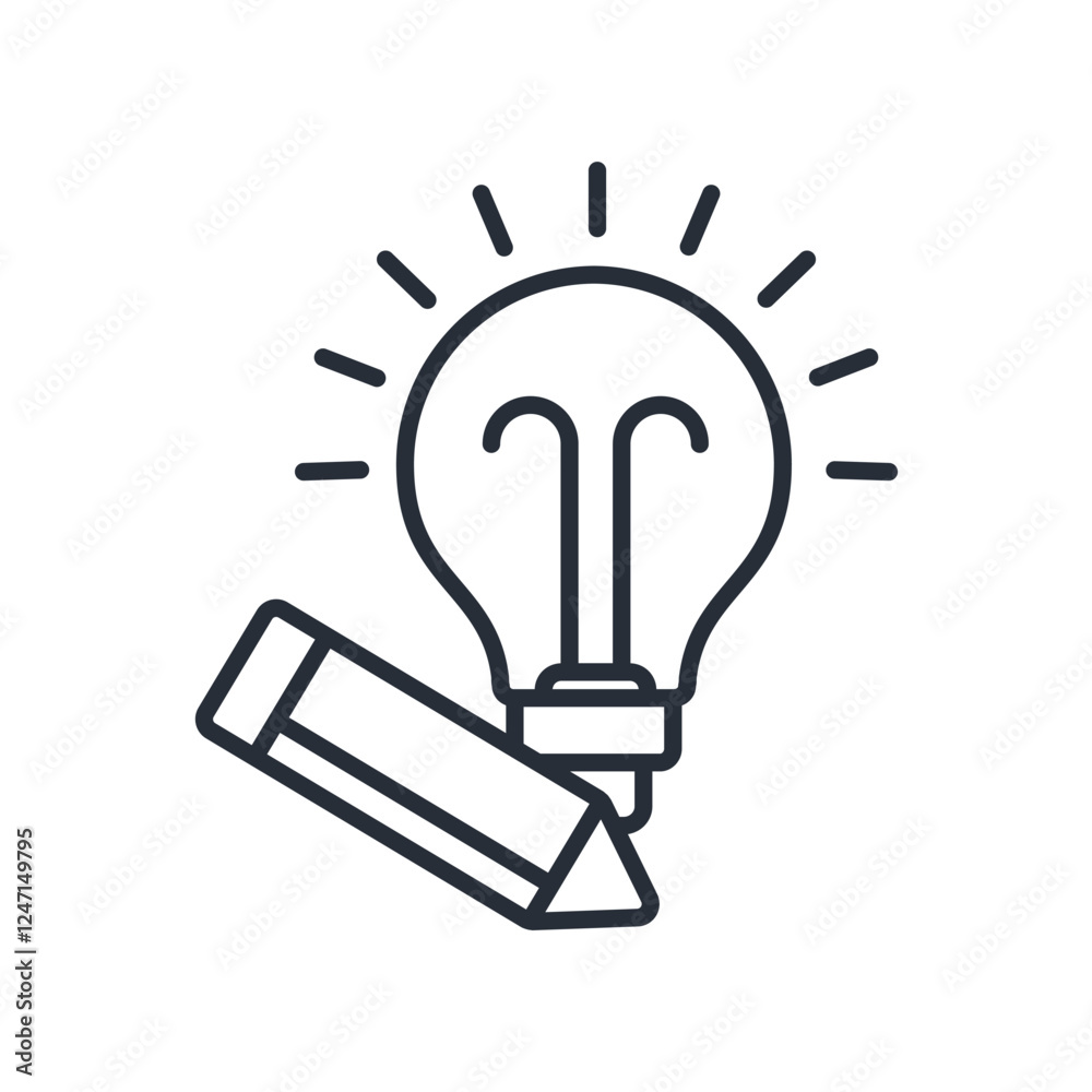 Ideation icons isolated on White Background. Flat style design Ideation icons isolated on White Background. Flat style design