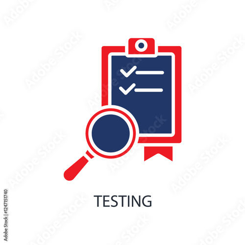 testing icons isolated on White Background. Flat style design