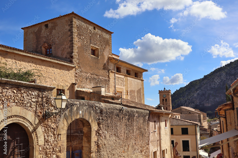 Architecture of downtown in Pollenсa, Balearic Islands, Spain Architecture of downtown in Pollenсa, Balearic Islands, Spain