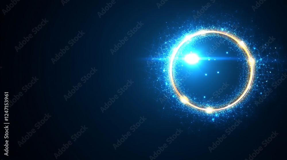Fototapeta premium Glowing circle abstract background
