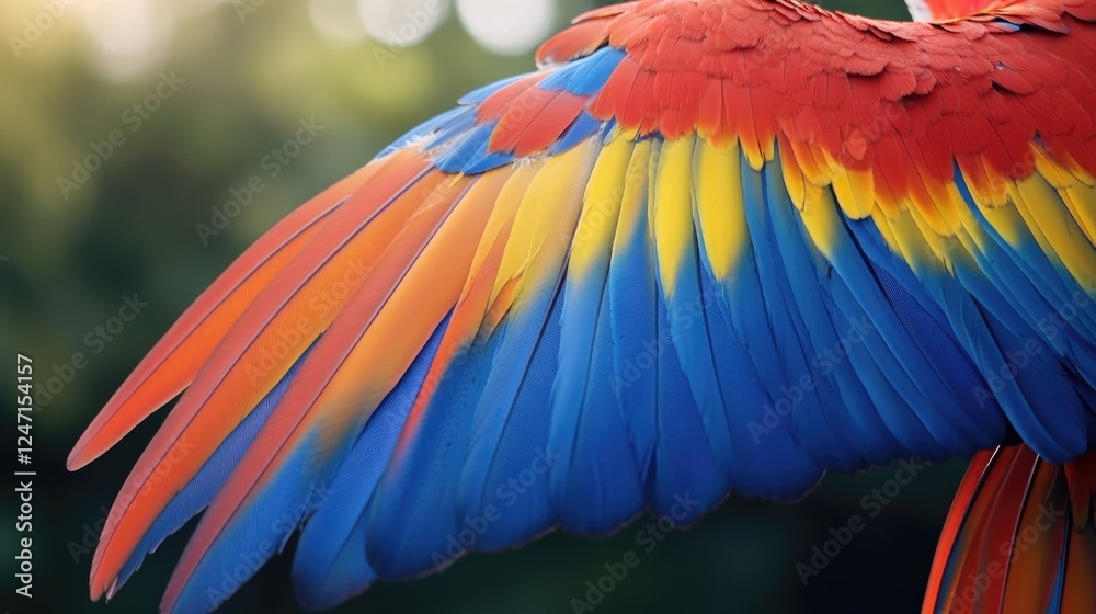 Fototapeta premium A colorful parrot in flight.