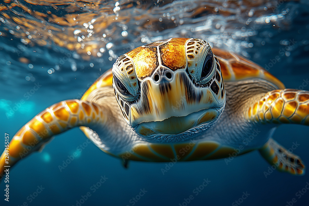 Obraz premium sea turtle on the water