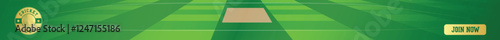 Join now Cricket club and green field Social Media Poster, Cricket Web Banner, Vector Illustration