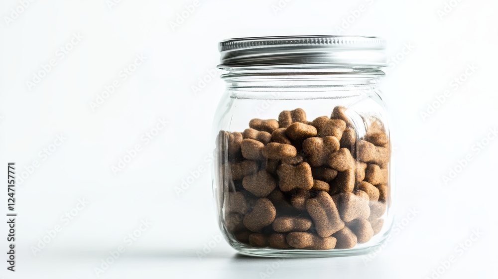 Isolated image of a dog treat jar on a white background, perfect for pet treat product promotions. Isolated image of a dog treat jar on a white background, perfect for pet treat product promotions.