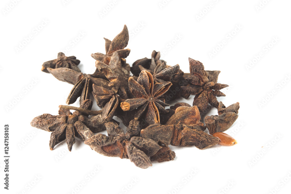 Fototapeta premium star anise isolated on white background