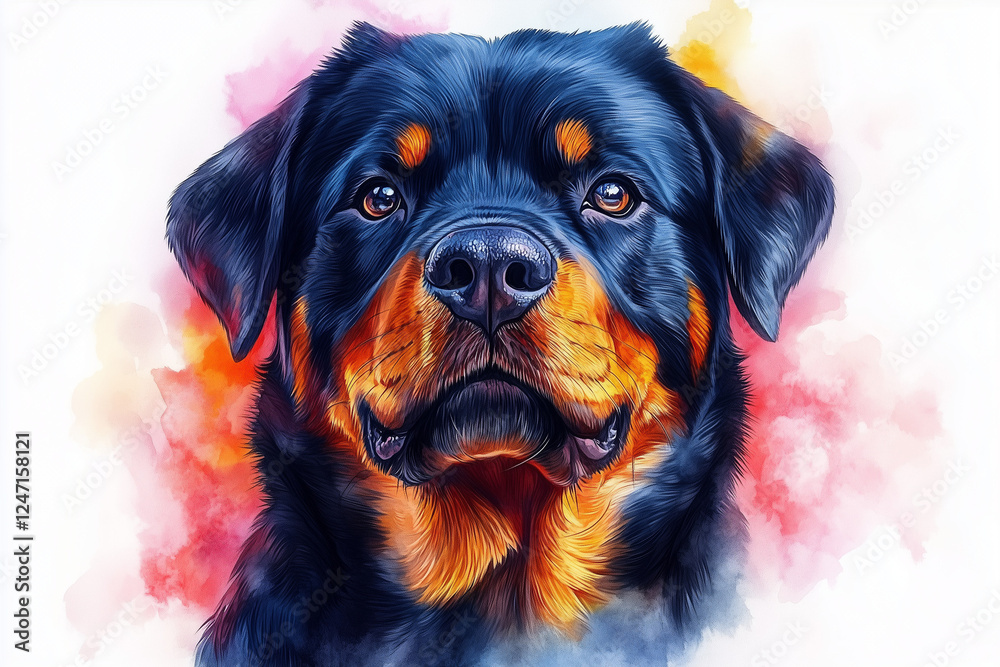 Obraz premium portrait of a watercolour dog