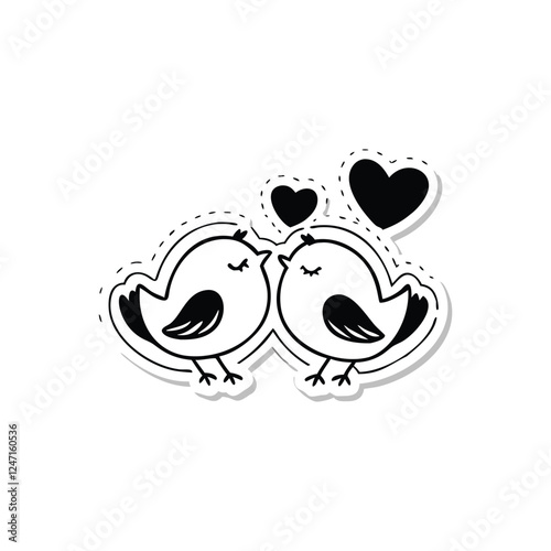 two birds on a branch Love Bird Vector 