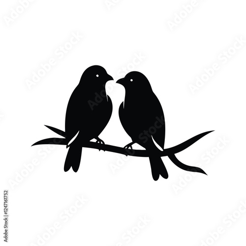 two birds on a branch Love Bird Vector 