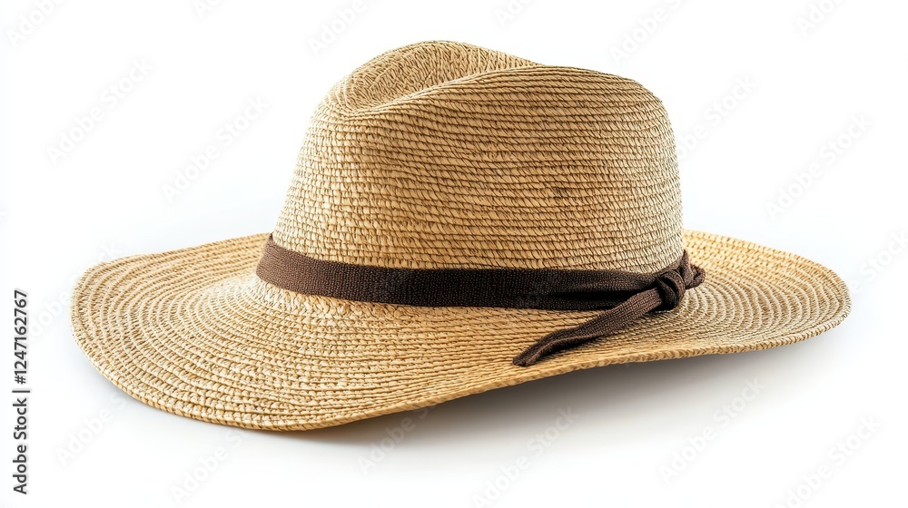 Isolated image of a beach hat on a white background, ideal for promoting summer travel or beach accessories. Isolated image of a beach hat on a white background, ideal for promoting summer travel or beach accessories.