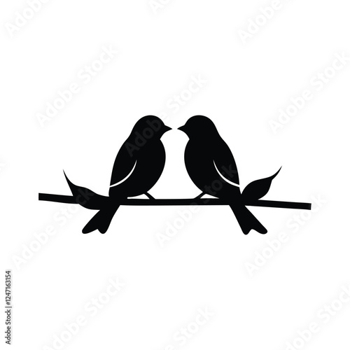 two birds on a branch Love Bird Vector 