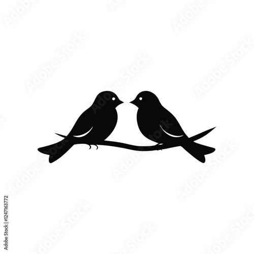 two birds on a branch Love Bird Vector 