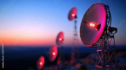 Telecommunication infrastructure mountain summit photography urban aerial viewpoint connectivity innovations