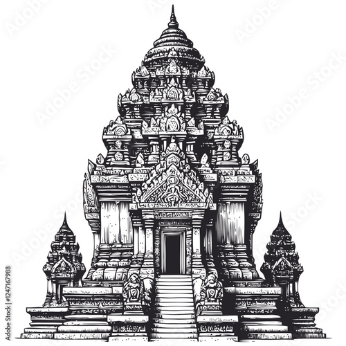 vector illustration of temple