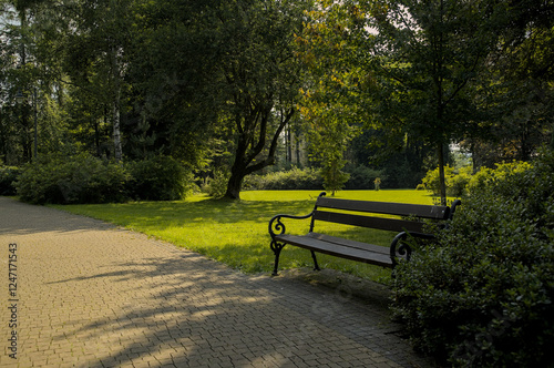 Ławka w parku, park bench