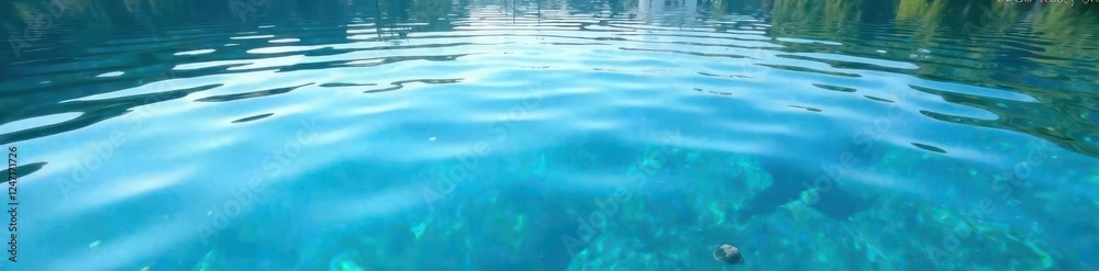 Water ripples on a lake surface with clear blue water, water, mirror, scenery Water ripples on a lake surface with clear blue water, water, mirror, scenery
