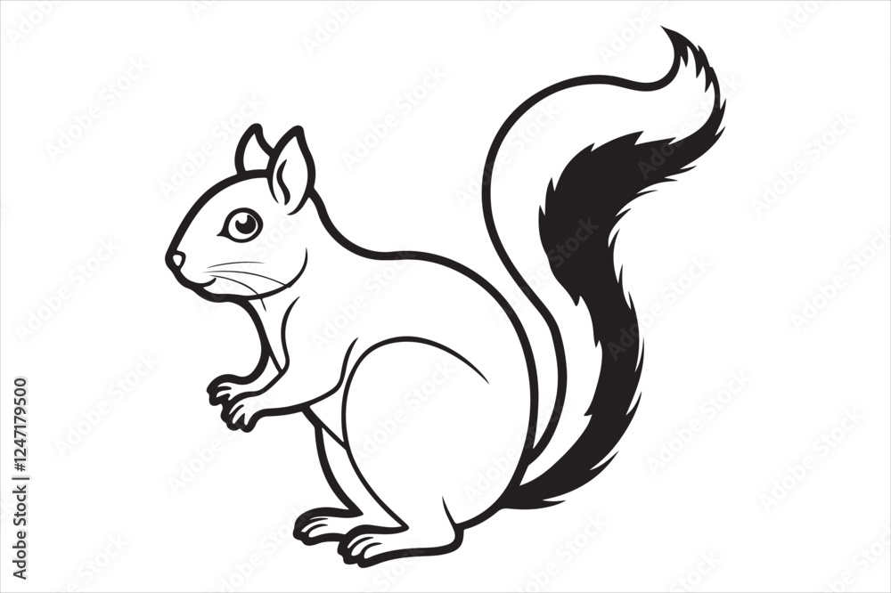 Fototapeta premium Squirrel vector on white background