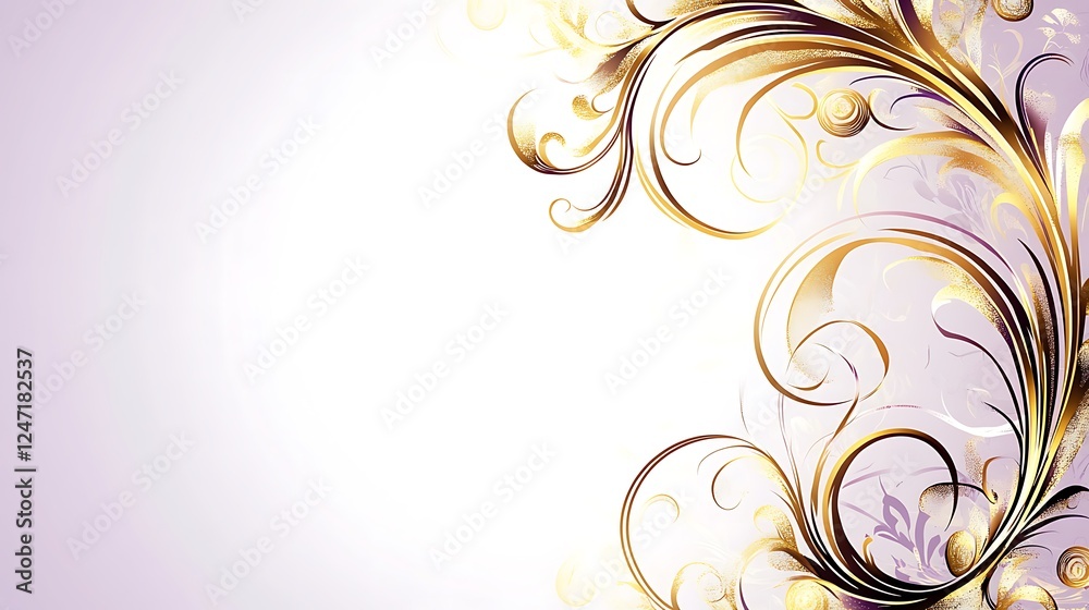 Golden floral design, invitation background Golden floral design, invitation background