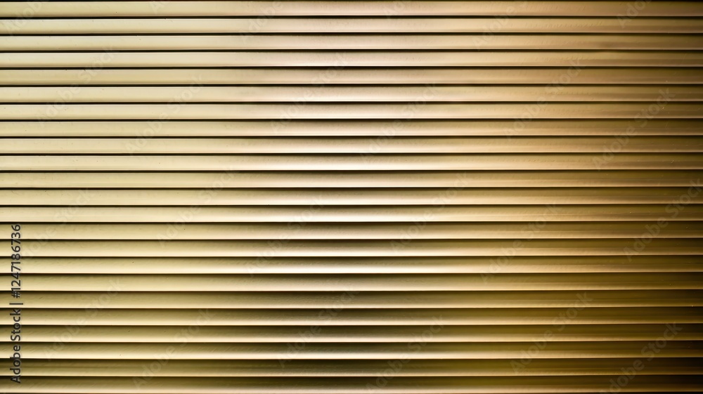 A close-up view of golden horizontal blinds, creating a warm and inviting atmosphere. A close-up view of golden horizontal blinds, creating a warm and inviting atmosphere.