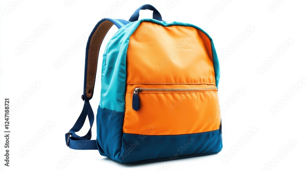 Isolated image of a school backpack on a white background, perfect for back-to-school gear promotions. Isolated image of a school backpack on a white background, perfect for back-to-school gear promotions.