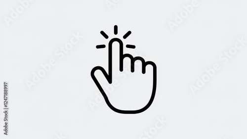 An illustrative hand icon with an upward pointing finger, symbolizing action or importance against a minimalist background.