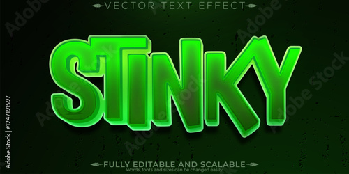 Monster stinky text effect, editable horror and scary text style