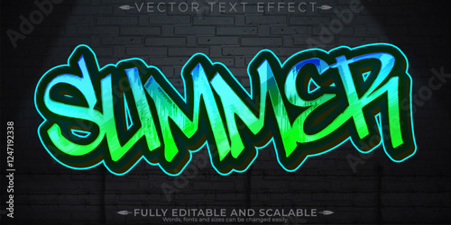 Graffiti text effect, editable spray and street text style