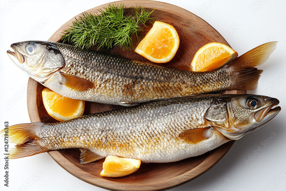 fresh fish on a wooden board fresh fish on a wooden board