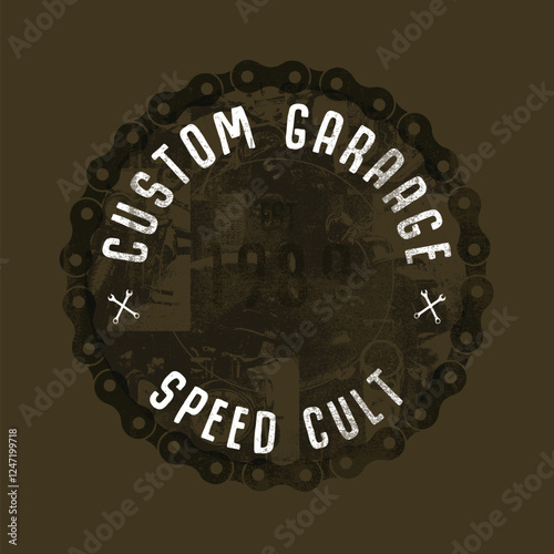 racer custom garage motorcycle speed cult motor vintage style tshirt print