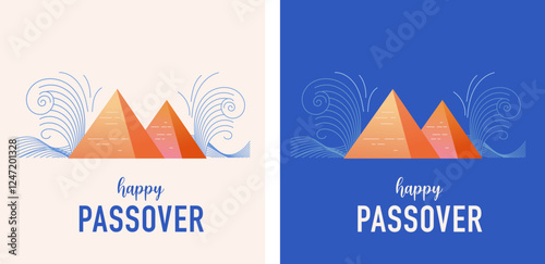 Happy Passover background, banner and poster design. Geometrical modern minimalist concept illustration