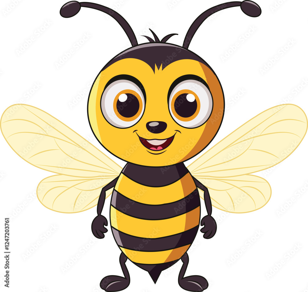  Smiling Cartoon Honey Bee