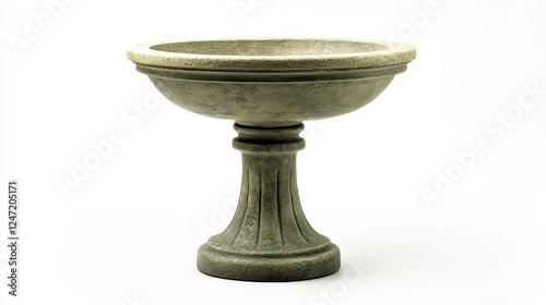 Isolated image of a birdbath on a white background, perfect for garden decor product promotions.