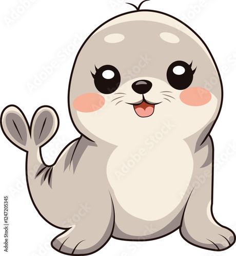 Adorable Cartoon Baby Seal