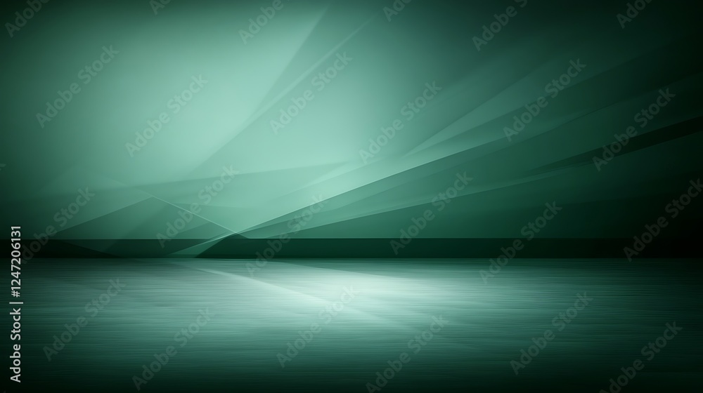 Green abstract room background Green abstract room background